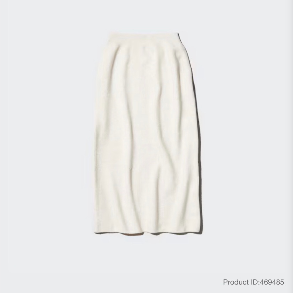 Uniqlo soufflé yarn Elegant Cream Midi Skirt